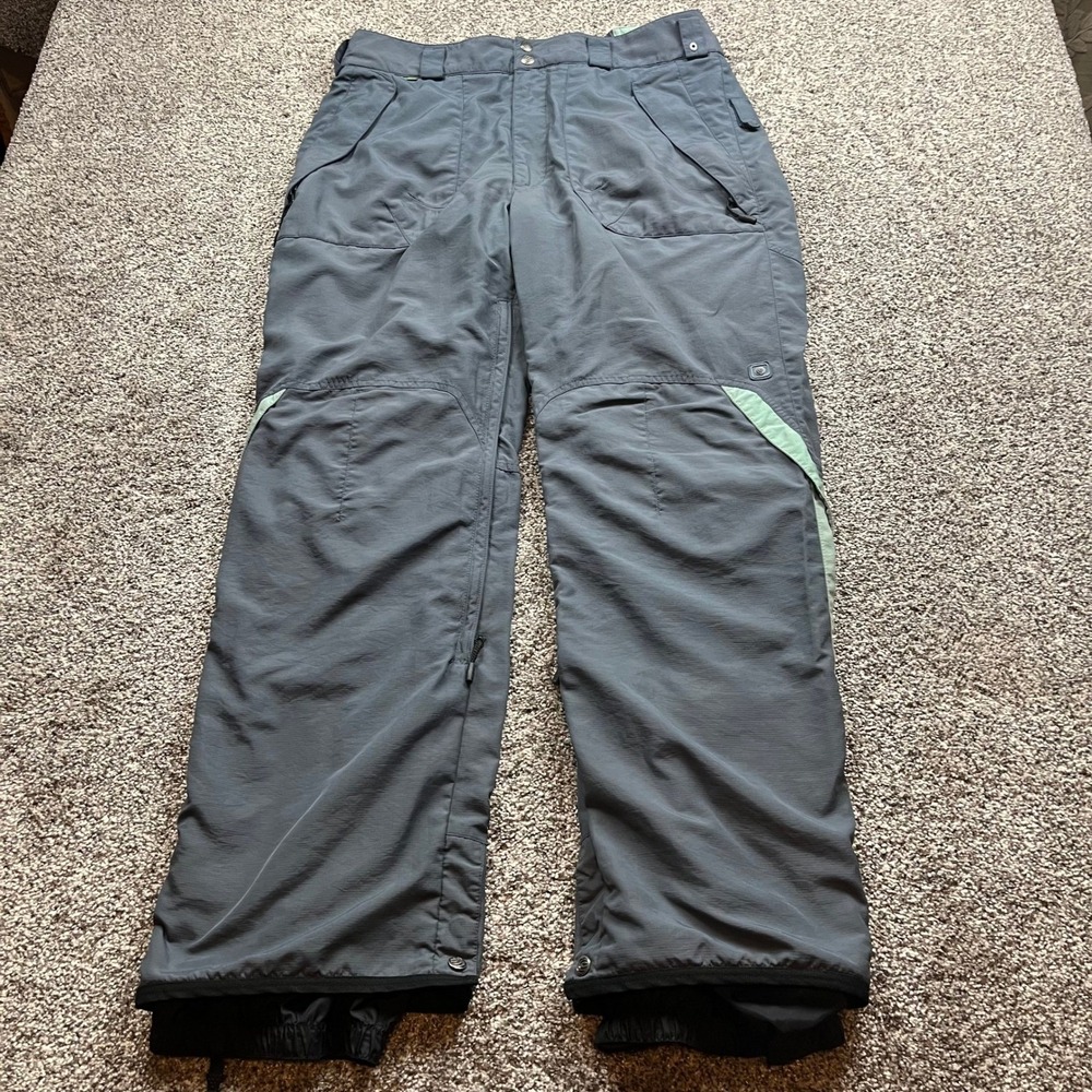 Columbia Snowboard Pants Mens M Grey Water Resistant Winter Outdoor Convert